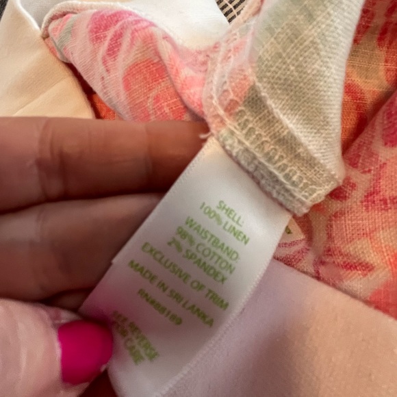 🦩 LILLY PULITZER | L | BEACH PANT | Luxurious LINEN!! | Flamingos 🦩 - Picture 10 of 16